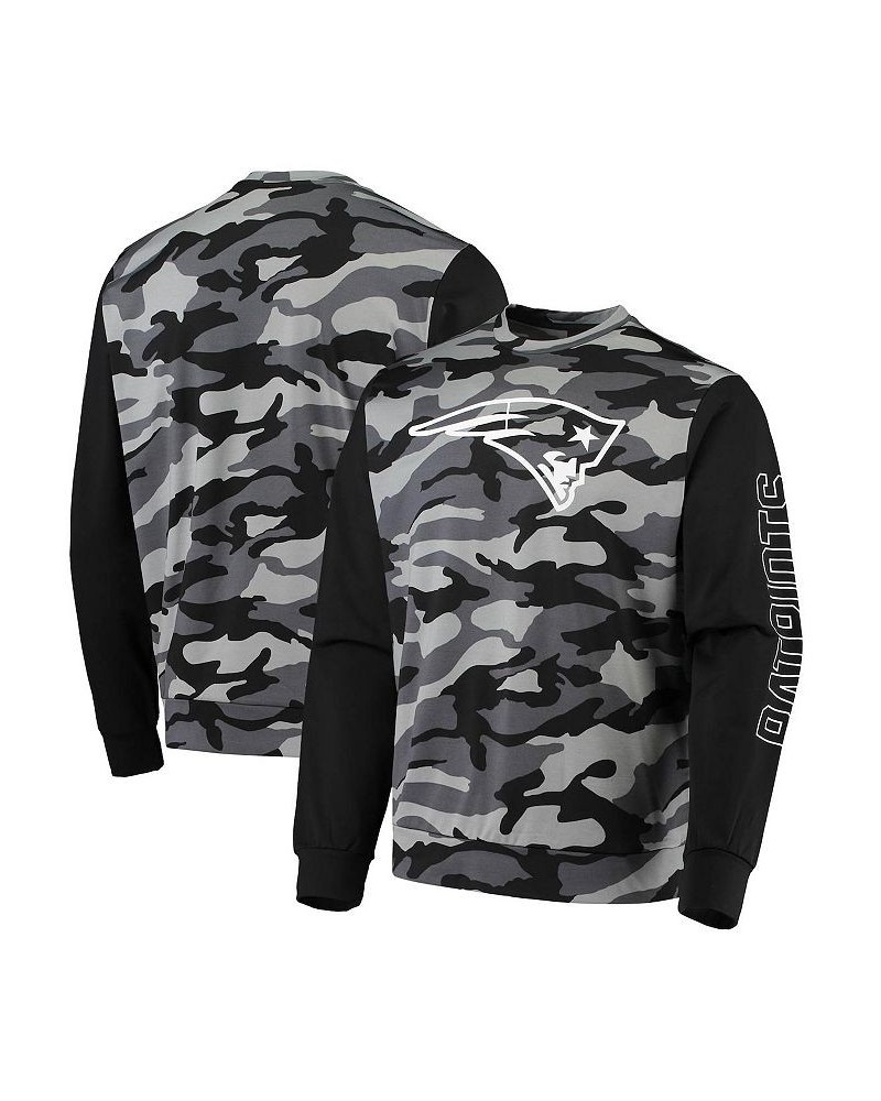 Men's Black New England Patriots Camo Long Sleeve T-shirt $27.45 T-Shirts