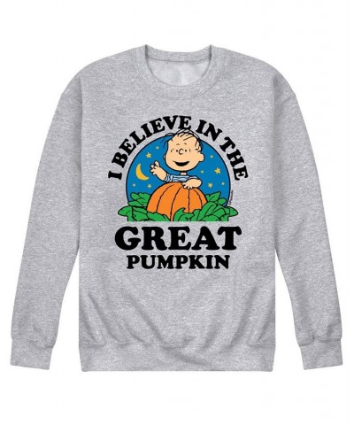 Men's Peanuts Great Pumpkin Fleece T-shirt Gray $28.59 T-Shirts