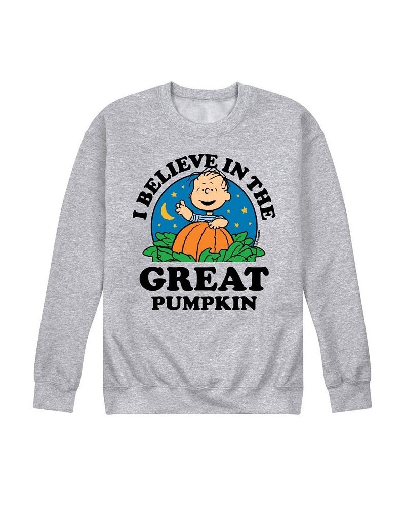 Men's Peanuts Great Pumpkin Fleece T-shirt Gray $28.59 T-Shirts