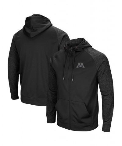 Men's Black Minnesota Golden Gophers Blackout 3.0 Tonal Raglan Full-Zip Hoodie $36.75 Sweatshirt