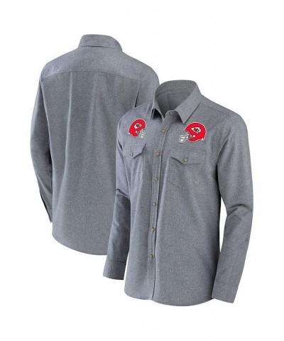 Men's NFL x Darius Rucker Collection by Gray Kansas City Chiefs Chambray Button-Up Long Sleeve Shirt $32.85 Shirts