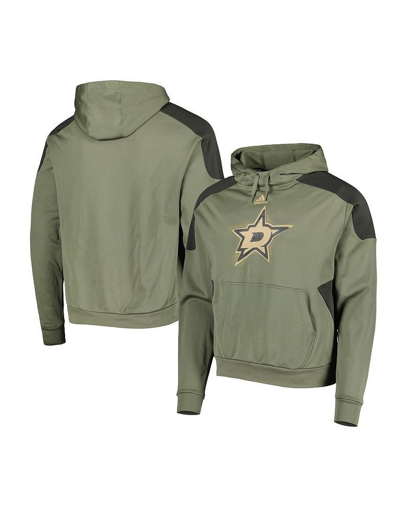 Men's Olive Dallas Stars Military-Inspired Appreciation Primegreen Pullover Hoodie $36.00 Sweatshirt