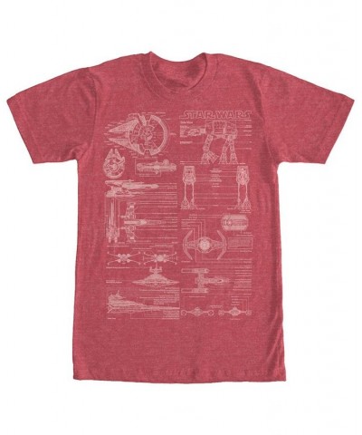 Men's Super Schematics Short Sleeve Crew T-shirt Red $16.45 T-Shirts