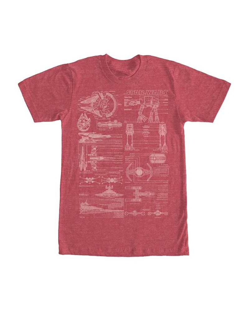 Men's Super Schematics Short Sleeve Crew T-shirt Red $16.45 T-Shirts