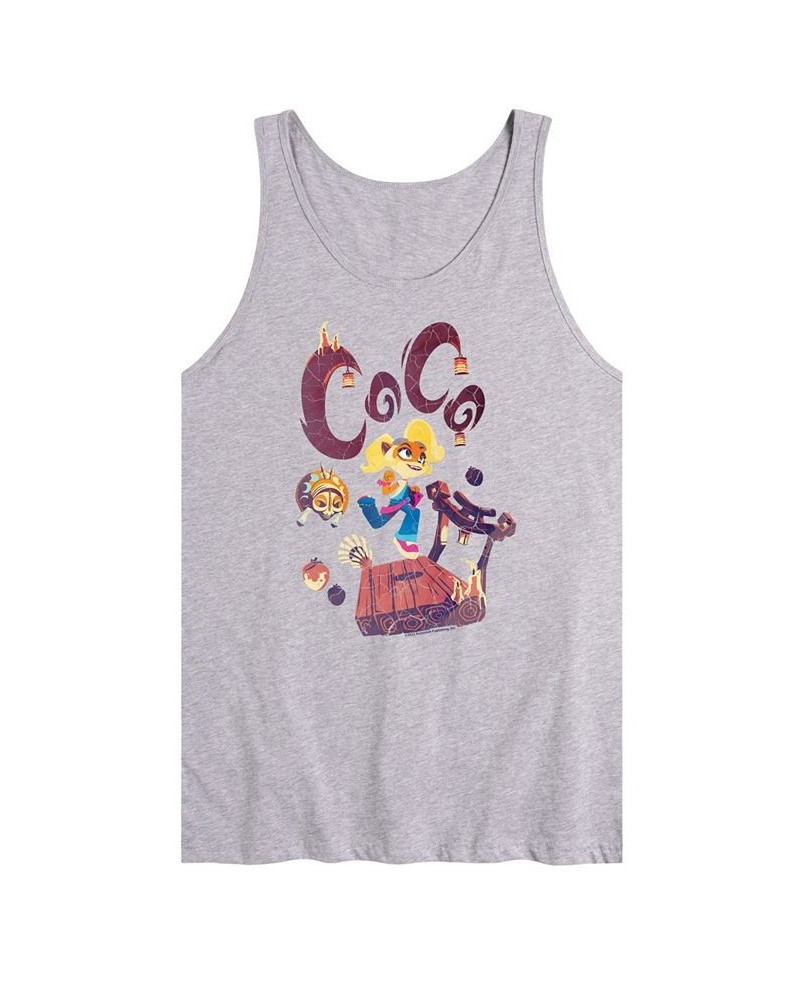 Men's Crash Bandicoot Coco Tank Gray $15.40 T-Shirts