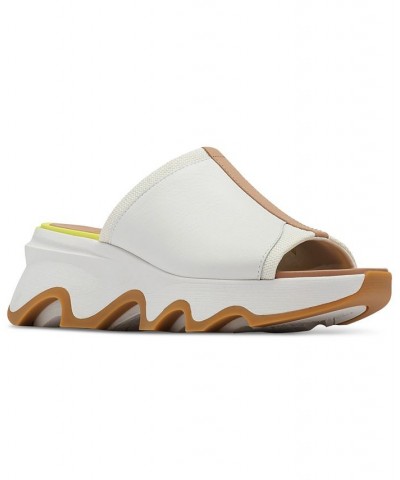 Women's Kinetic Impact Slip-On Wedge Slide Sandals White $43.40 Shoes