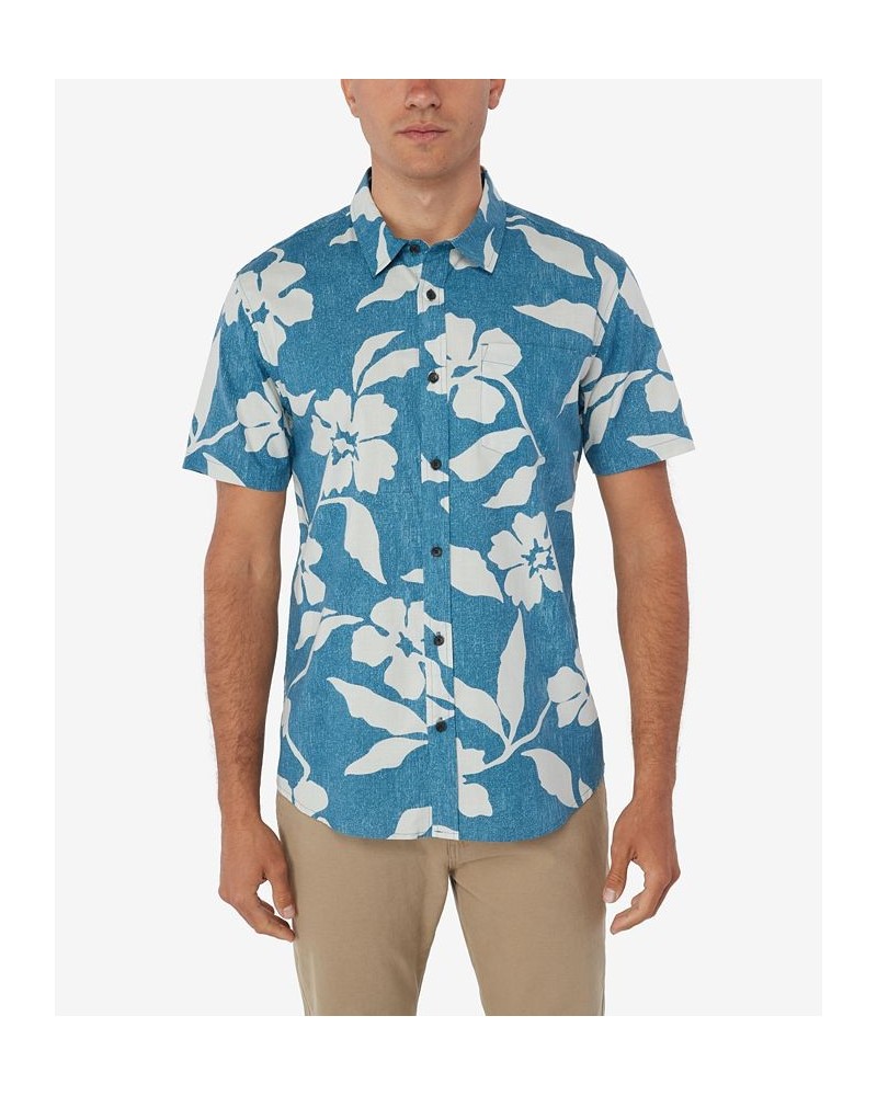 Men's Hilo Tropics Button-Up Shirt Hydro Blue $33.13 Shirts