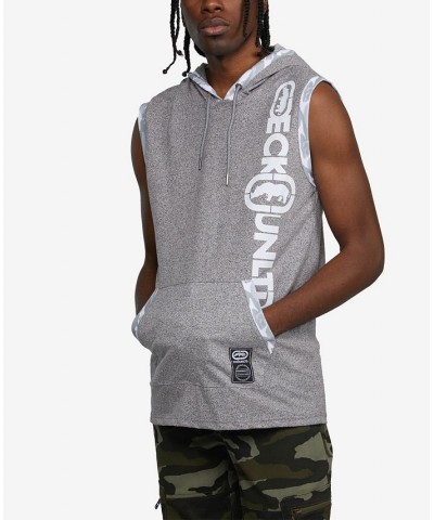 Men's Big and Tall Sleeveless Star Hoodie Gray $28.42 Sweatshirt