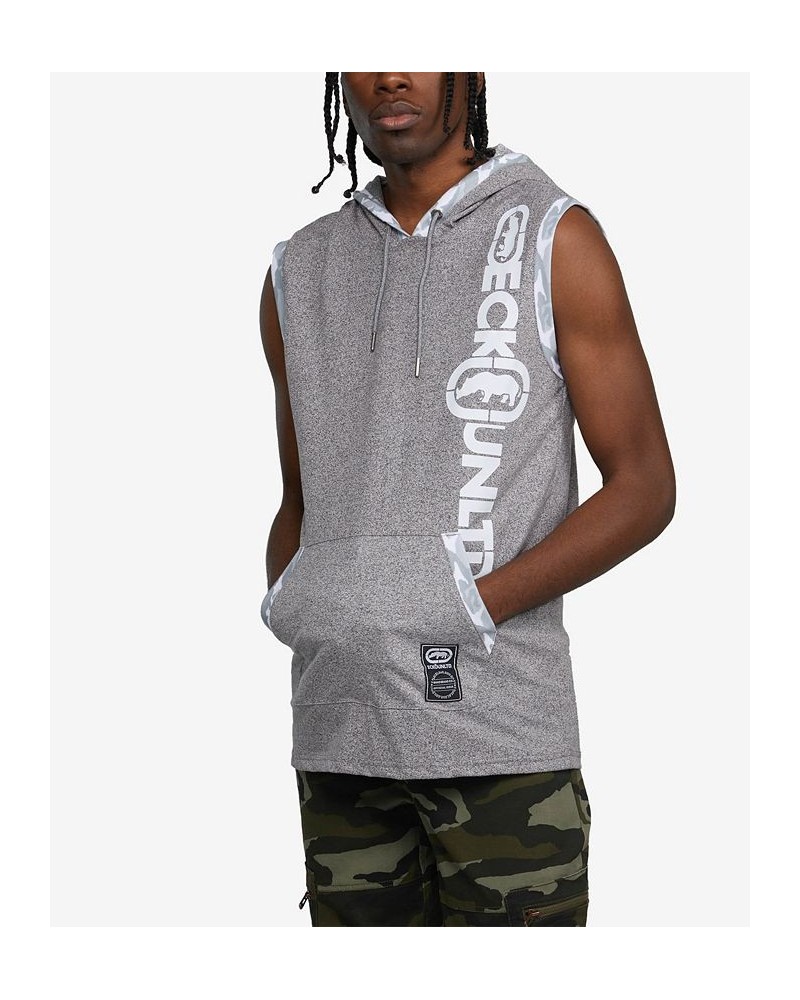 Men's Big and Tall Sleeveless Star Hoodie Gray $28.42 Sweatshirt