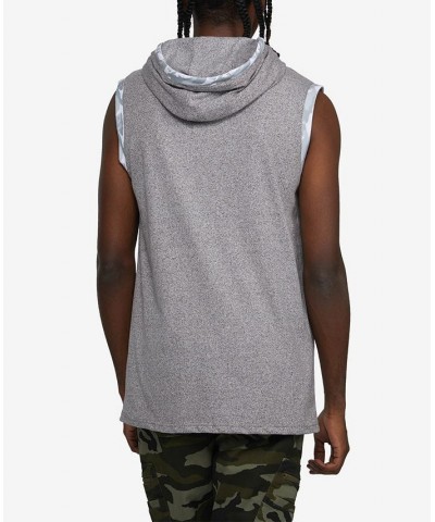 Men's Big and Tall Sleeveless Star Hoodie Gray $28.42 Sweatshirt