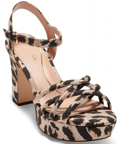 Women's Grove Strappy Platform Dress Sandals Brown $93.10 Shoes