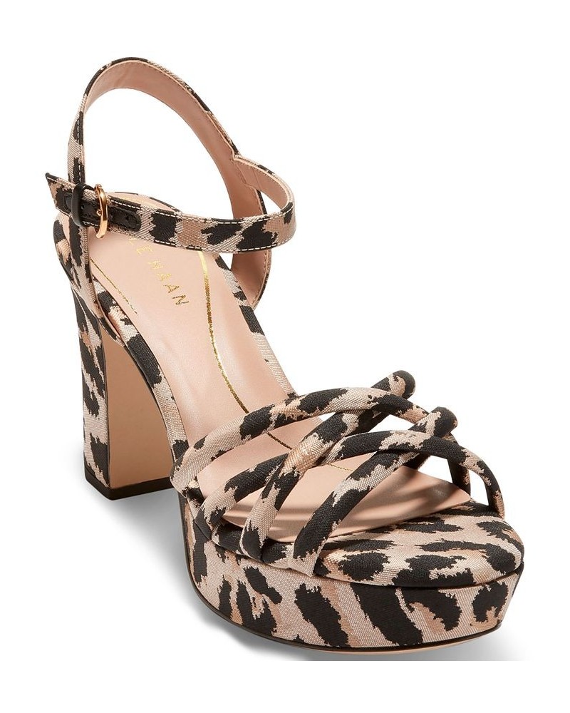 Women's Grove Strappy Platform Dress Sandals Brown $93.10 Shoes