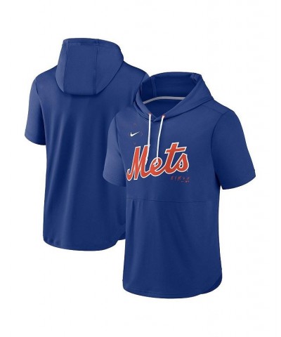 Men's Royal New York Mets Springer Short Sleeve Team Pullover Hoodie $33.60 Sweatshirt