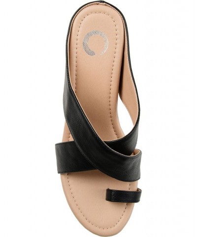 Women's Rayna Wedge Sandal Black $53.99 Shoes