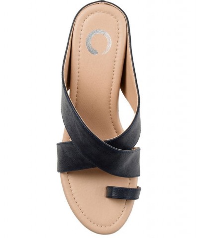 Women's Rayna Wedge Sandal Black $53.99 Shoes