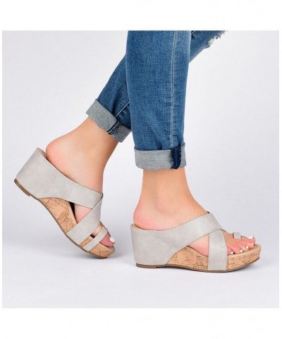 Women's Rayna Wedge Sandal Black $53.99 Shoes