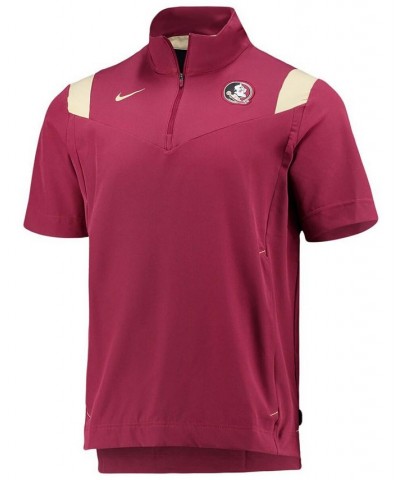 Men's Garnet Florida State Seminoles 2021 Coaches Short Sleeve Quarter-Zip Jacket $31.00 Jackets