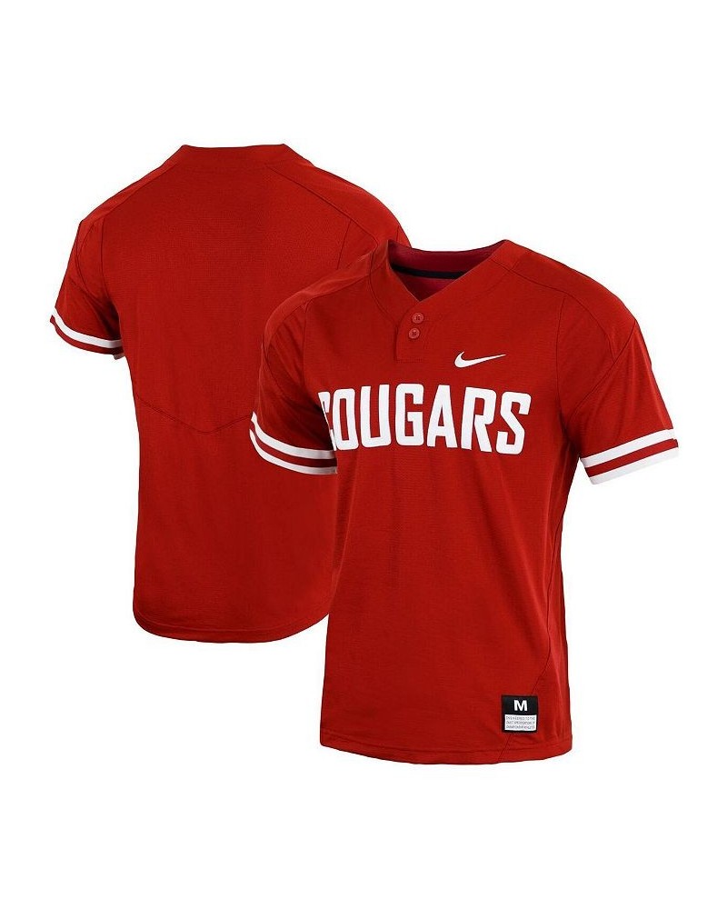 Men's Crimson Washington State Cougars Replica Vapor Elite Two-Button Baseball Jersey $54.99 Jersey