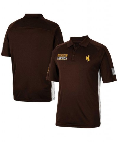 Men's Brown Wyoming Cowboys OHT Military-Inspired Appreciation Snow Camo Polo Shirt $34.19 Polo Shirts