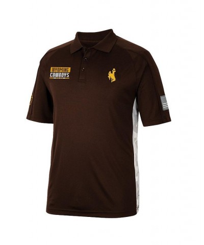 Men's Brown Wyoming Cowboys OHT Military-Inspired Appreciation Snow Camo Polo Shirt $34.19 Polo Shirts