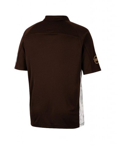 Men's Brown Wyoming Cowboys OHT Military-Inspired Appreciation Snow Camo Polo Shirt $34.19 Polo Shirts