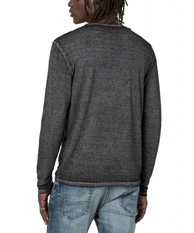 Men's Faded Kaduk Henley Long Sleeve T-Shirt Black $14.57 T-Shirts