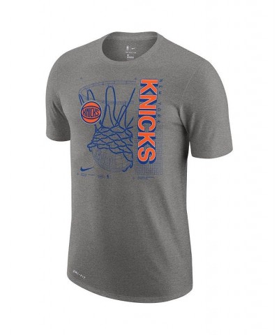 Men's Heathered Gray New York Knicks Essential Hoop Performance T-shirt $16.92 T-Shirts