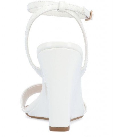 Women's Konna Wedge Sandals White $52.99 Shoes