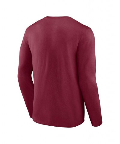 Men's Branded Maroon Virginia Tech Hokies Distressed Arch Over Logo 2.0 Long Sleeve T-shirt $23.59 T-Shirts