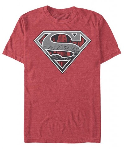 Men's Superman Concrete Logo Short Sleeve T-shirt Red $15.40 T-Shirts