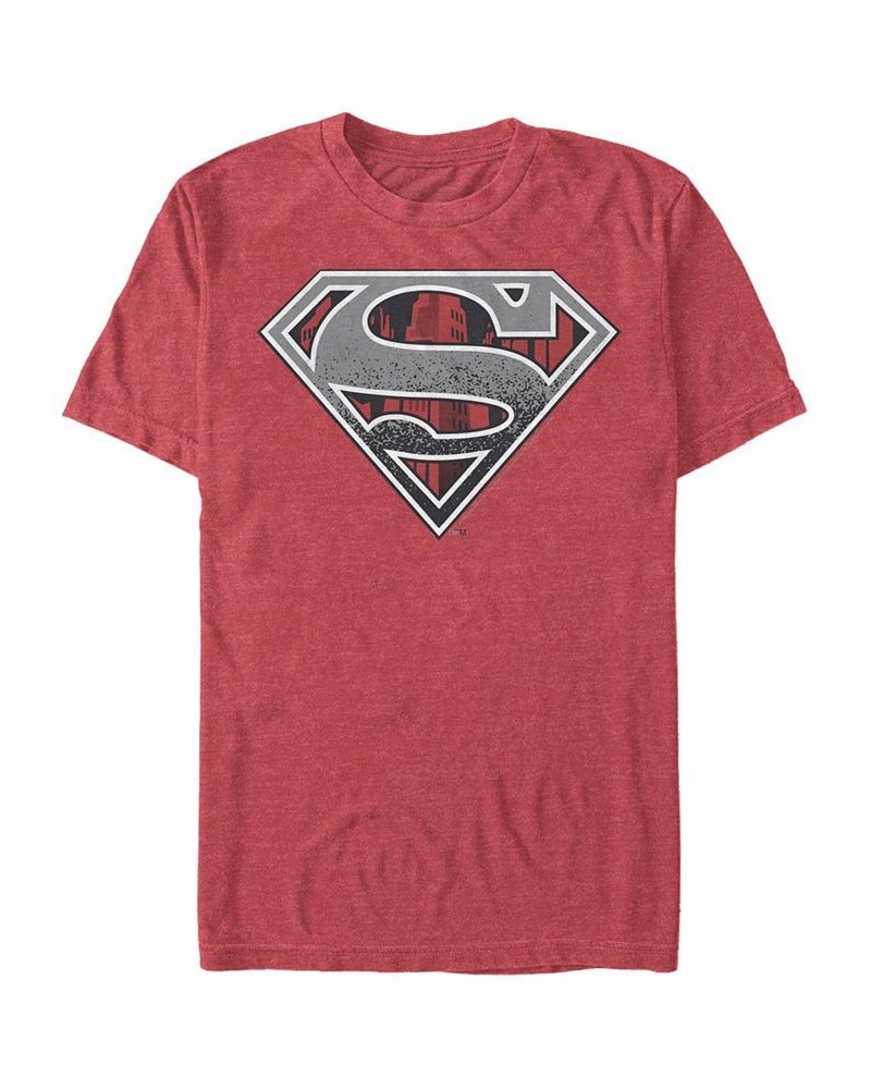 Men's Superman Concrete Logo Short Sleeve T-shirt Red $15.40 T-Shirts