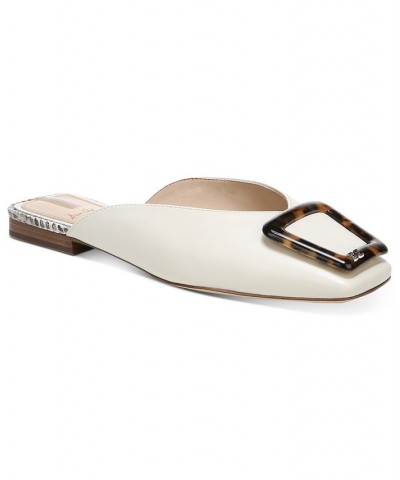 Women's Lavina Buckle Mules White $42.00 Shoes