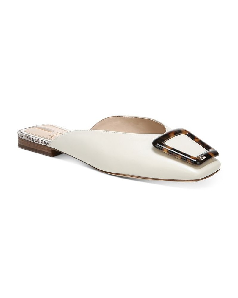 Women's Lavina Buckle Mules White $42.00 Shoes