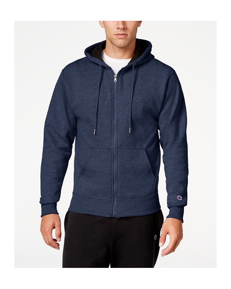 Men's Powerblend Fleece Zip Hoodie Navy $23.06 Sweatshirt