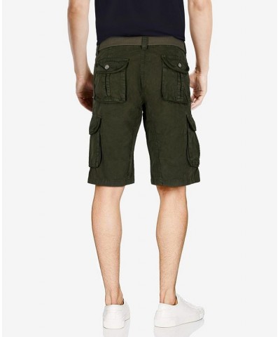 Men's Belted Twill Tape Cargo Shorts Olive $25.58 Shorts