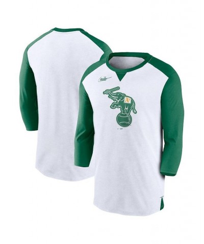 Men's White, Kelly Green Oakland Athletics Rewind 3/4-Sleeve T-shirt White $25.85 T-Shirts