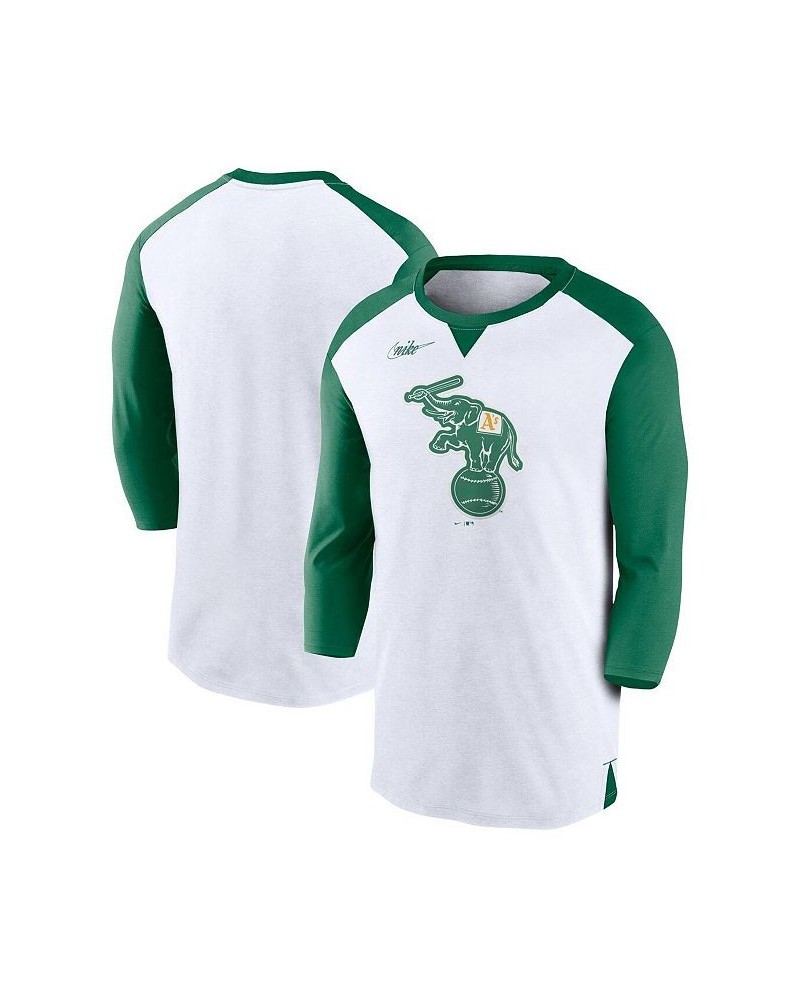 Men's White, Kelly Green Oakland Athletics Rewind 3/4-Sleeve T-shirt White $25.85 T-Shirts