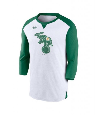 Men's White, Kelly Green Oakland Athletics Rewind 3/4-Sleeve T-shirt White $25.85 T-Shirts