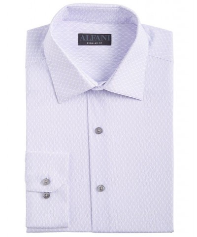 Men's Regular Fit 2-Way Stretch Stain Resistant Honeycomb Dress Shirt Purple $16.77 Dress Shirts