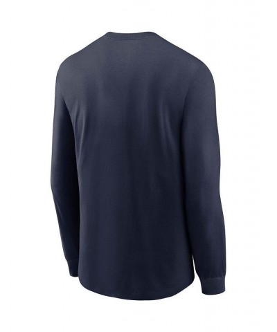 Men's College Navy Seattle Seahawks Fan Gear Color Bar Long Sleeve T-shirt $21.99 T-Shirts