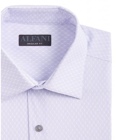 Men's Regular Fit 2-Way Stretch Stain Resistant Honeycomb Dress Shirt Purple $16.77 Dress Shirts