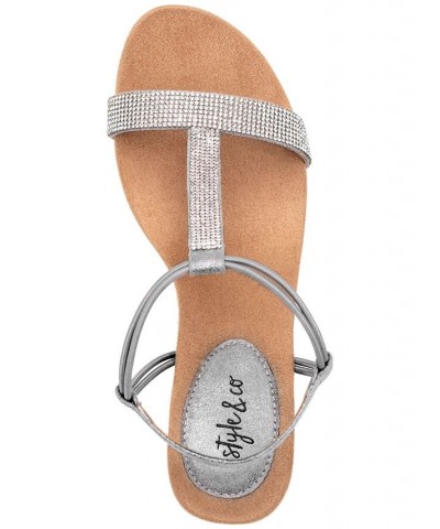 Mulan Embellished Wedge Sandals Gray $34.83 Shoes