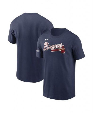 Men's Navy Atlanta Braves 2022 Gold Program Wordmark T-shirt $29.49 T-Shirts