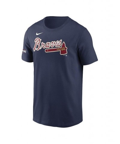 Men's Navy Atlanta Braves 2022 Gold Program Wordmark T-shirt $29.49 T-Shirts