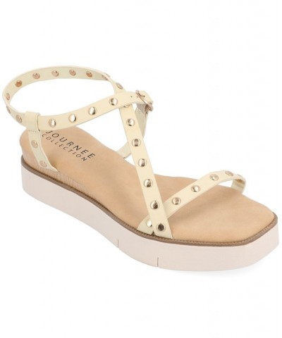 Women's Lindsay Studded Platform Sandals Ivory/Cream $49.00 Shoes