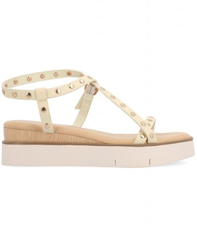 Women's Lindsay Studded Platform Sandals Ivory/Cream $49.00 Shoes