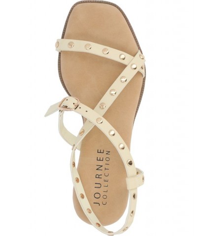 Women's Lindsay Studded Platform Sandals Ivory/Cream $49.00 Shoes