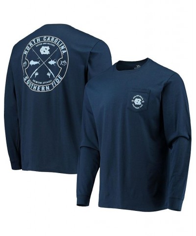 Men's Navy North Carolina Tar Heels Catch and Release Long Sleeve T-shirt $35.00 T-Shirts