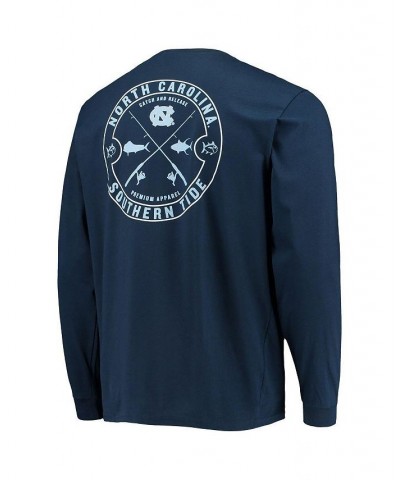 Men's Navy North Carolina Tar Heels Catch and Release Long Sleeve T-shirt $35.00 T-Shirts