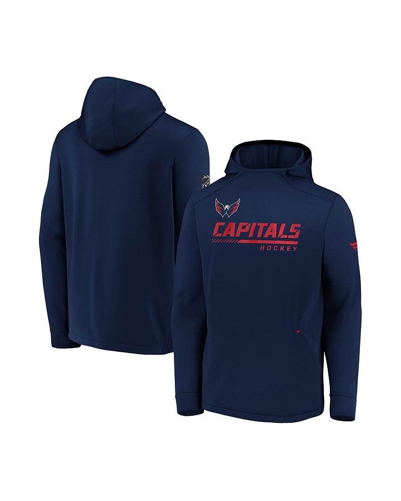 Men's Branded Navy Washington Capitals Authentic Pro Locker Room Pullover Hoodie $38.54 Sweatshirt